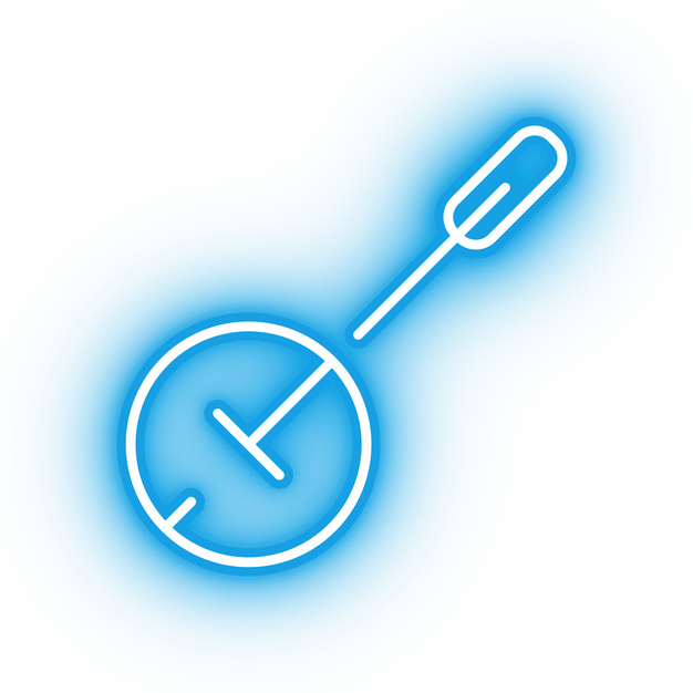 Neon blue banjo icon