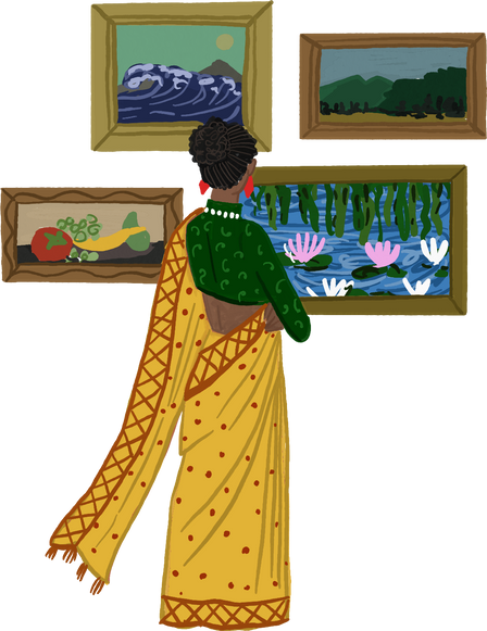 Modern Indian Woman in a Museum